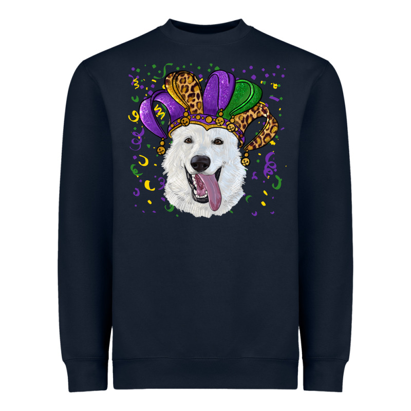 Mardi Gras Hat  White Shepherd Heavyweight Sweatshirt by RanaPortraitStore | Teevron