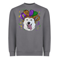 Storm mardi gras hat  white shepherd Heavyweight Sweatshirt - RanaPortraitStore