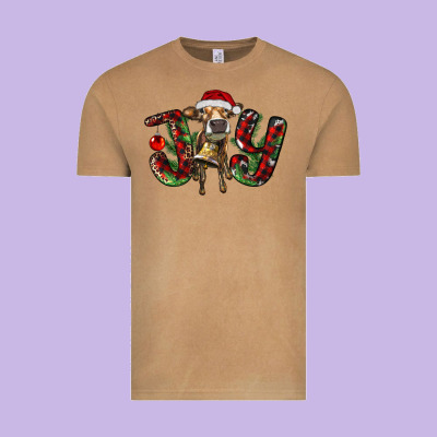 Christmas Joy With Heifer Vintage Tee Designed By Ranaportraitstore