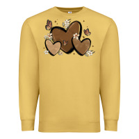 Antique Gold melanin hearts Premium Sweatshirt - MaliasSmallBusiness