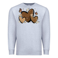 Heather Grey melanin hearts Premium Sweatshirt - MaliasSmallBusiness