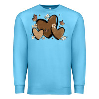 Ocean Blue melanin hearts Premium Sweatshirt - MaliasSmallBusiness