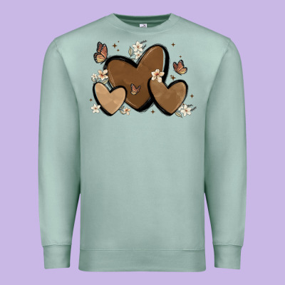 Melanin Hearts Premium Sweatshirt Designed By Maliassmallbusiness
