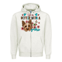 Oatmeal Heather life is better with a yorkie Zipper Hoodie - Jasminsmagicworld