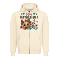 Sandshell life is better with a yorkie Zipper Hoodie - Jasminsmagicworld
