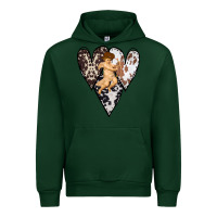 Forest Green Country Cupid Valentine Cowhide Heart Urban Hoodie - Bettercallsaul