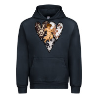 Navy Country Cupid Valentine Cowhide Heart Urban Hoodie - Bettercallsaul