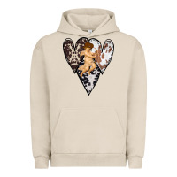 Pigment French Oak Country Cupid Valentine Cowhide Heart Urban Hoodie - Bettercallsaul