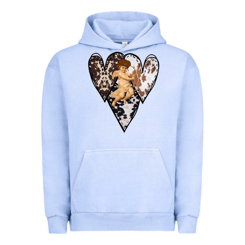 Country Cupid Valentine Cowhide Heart Urban Hoodie by Bettercallsaul | Teevron