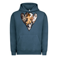 Pigment Midnight Navy Country Cupid Valentine Cowhide Heart Urban Hoodie - Bettercallsaul