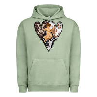 Pigment Oil Green Country Cupid Valentine Cowhide Heart Urban Hoodie - Bettercallsaul