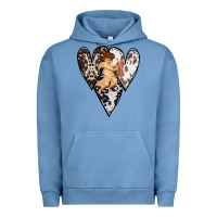 Pigment Pebble Blue Country Cupid Valentine Cowhide Heart Urban Hoodie - Bettercallsaul