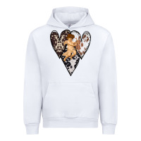 White Country Cupid Valentine Cowhide Heart Urban Hoodie - Bettercallsaul