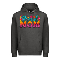 Charcoal Heather Proud Mom Lesbian Premium Hoodie - BundleAndBundleShop