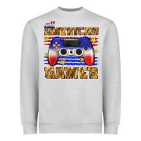 Heather Grey all american gamer Heavyweight Sweatshirt - texasbilliewilder
