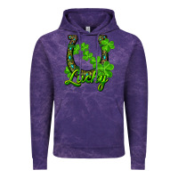 Cloud Purple Lucky shamrock horseshoe Vintage Hoodie - RanaPortraitStore