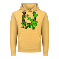 Vintage Mustard Lucky shamrock horseshoe Vintage Hoodie - RanaPortraitStore