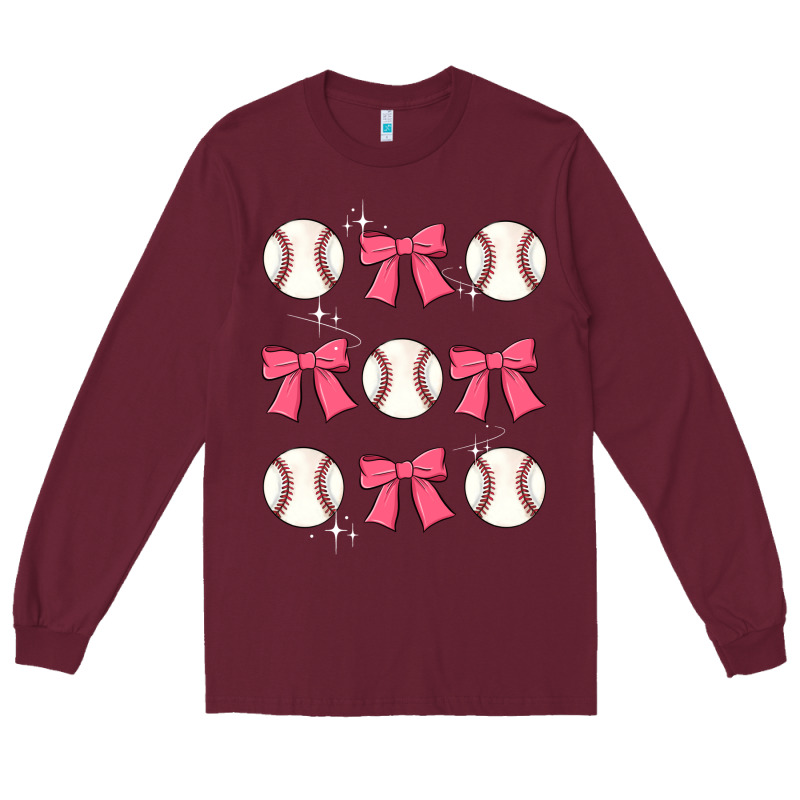 Baseball Coquette Bow Long Sleeve Tee by JahusDesignShop | Teevron