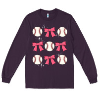 Plum baseball coquette bow Long Sleeve Tee - JahusDesignShop