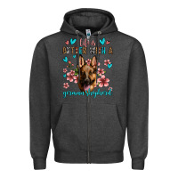 Charcoal Heather life is better with a german shepherd Zipper Hoodie - Jasminsmagicworld