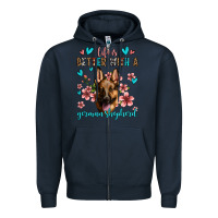 Navy life is better with a german shepherd Zipper Hoodie - Jasminsmagicworld