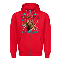 Red life is better with a german shepherd Zipper Hoodie - Jasminsmagicworld