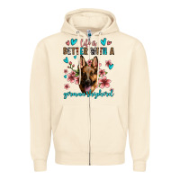 Sandshell life is better with a german shepherd Zipper Hoodie - Jasminsmagicworld