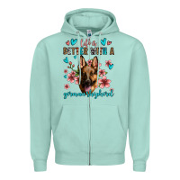 Seafoam life is better with a german shepherd Zipper Hoodie - Jasminsmagicworld