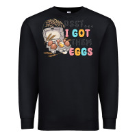 Black psst i got them eggs Premium Sweatshirt - MaliasSmallBusiness