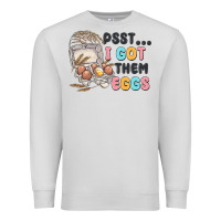 Dove Grey psst i got them eggs Premium Sweatshirt - MaliasSmallBusiness