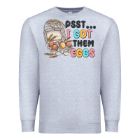 Heather Grey psst i got them eggs Premium Sweatshirt - MaliasSmallBusiness