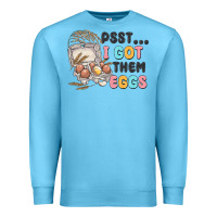 Ocean Blue psst i got them eggs Premium Sweatshirt - MaliasSmallBusiness
