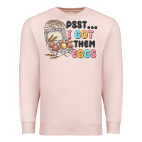 Pale Pink psst i got them eggs Premium Sweatshirt - MaliasSmallBusiness