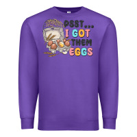 Purple psst i got them eggs Premium Sweatshirt - MaliasSmallBusiness