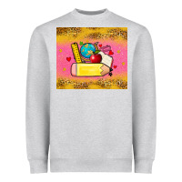Heather Grey back to school custom name Heavyweight Sweatshirt - Zillion Design Studio