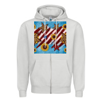 Dove Grey western star with sunflower seamless pattern Zipper Hoodie - BundleAndBundleShop
