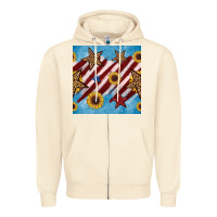 Sandshell western star with sunflower seamless pattern Zipper Hoodie - BundleAndBundleShop