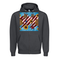 Smoke western star with sunflower seamless pattern Zipper Hoodie - BundleAndBundleShop