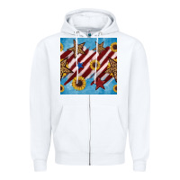 White western star with sunflower seamless pattern Zipper Hoodie - BundleAndBundleShop