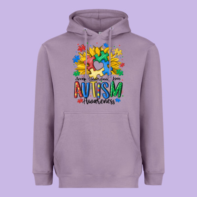 Accept Understand Love Awareness Heavyweight Hoodie Designed By Maliassmallbusiness