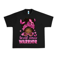 Black afro messy bun breast cancer warrior Urban Heavy Tee - texasbilliewilder
