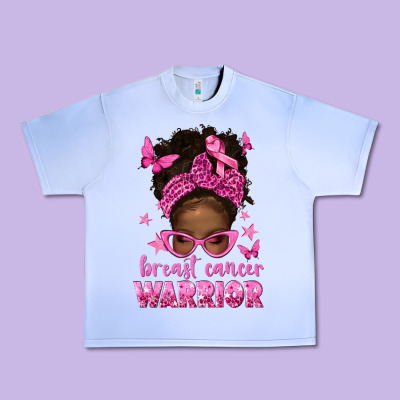 Afro Messy Bun Breast Cancer Warrior Urban Heavy Tee Designed By Texasbilliewilder