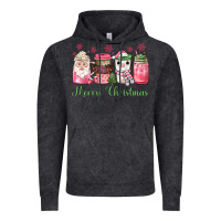 Vintage Black pink  merry christmas coffee Vintage Hoodie - JahusDesignShop