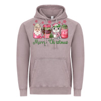 Vintage Zinc pink  merry christmas coffee Vintage Hoodie - JahusDesignShop