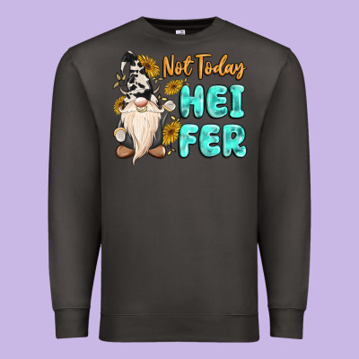 Not Today Heifer Cow Gnome Premium Sweatshirt Designed By Maliassmallbusiness