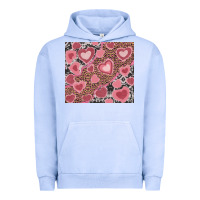 Pigment Grape Ice valentine's day hearts with leopard and cowhide Urban Hoodie - RanaPortraitStore