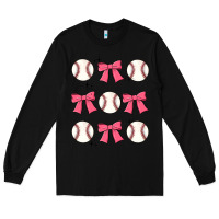 Black baseball coquette bow Long Sleeve Tee - JahusDesignShop
