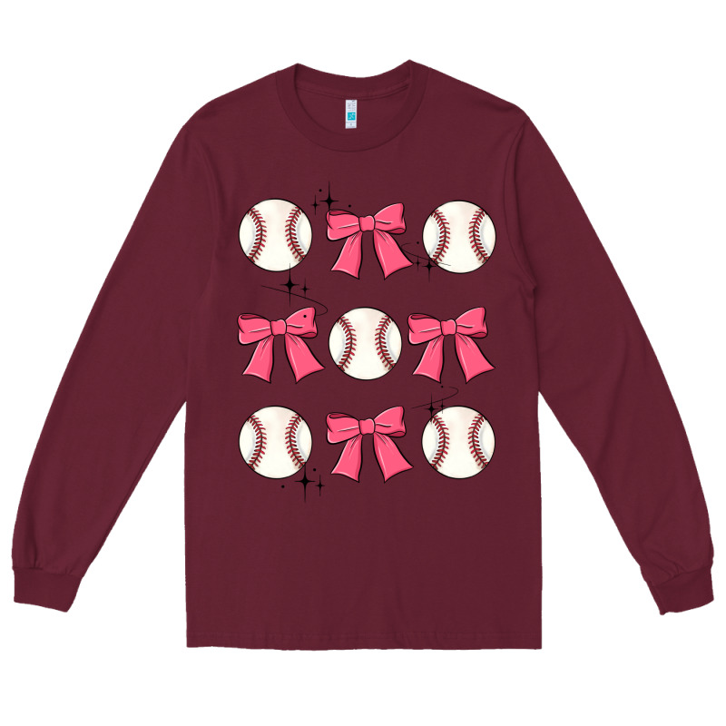 Baseball Coquette Bow Long Sleeve Tee by JahusDesignShop | Teevron
