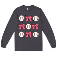 Smoke baseball coquette bow Long Sleeve Tee - JahusDesignShop