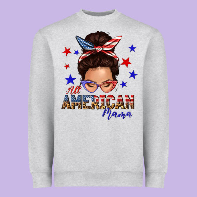 Heavyweight Sweatshirt all american mama messy bun